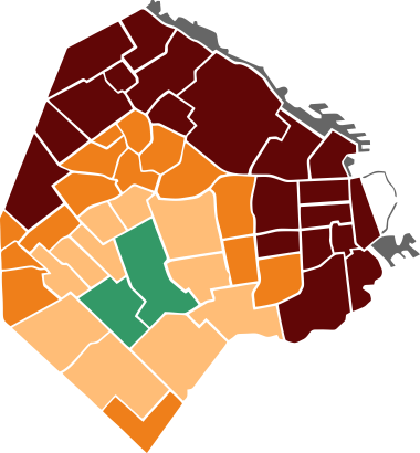 Mapa de zonas de envío Capital Federal